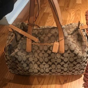 Coach weekend getaway luggage - signature print